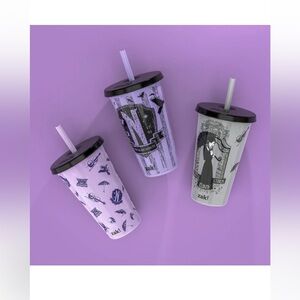Zak! Nwt Designs Wednesday 3 pack glow in the dark Purple and Gray Tumbler Set